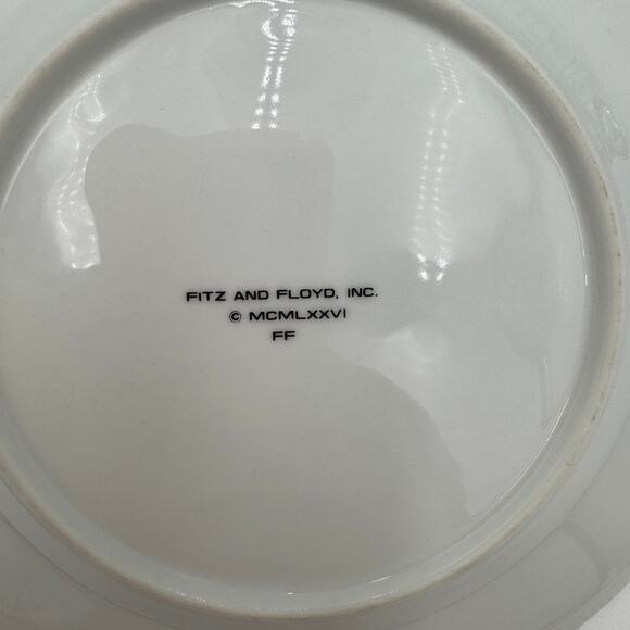 Vintage Fitz & Floyd Salad Plates in Oriental Geometric Gray Set of 6 - Picture 5 of 9